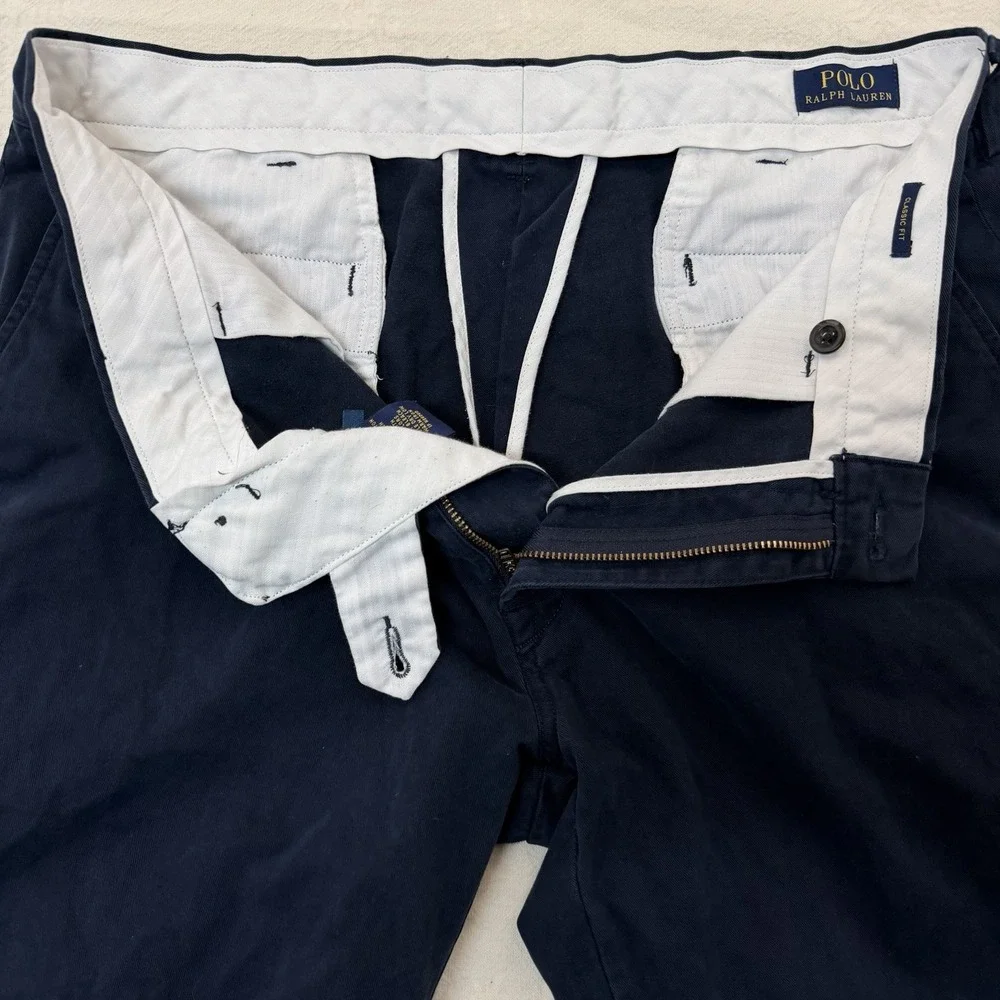 Polo Ralph Lauren Classic Fit Chino Pants Mens 36x32 Navy Cotton Soft Twill